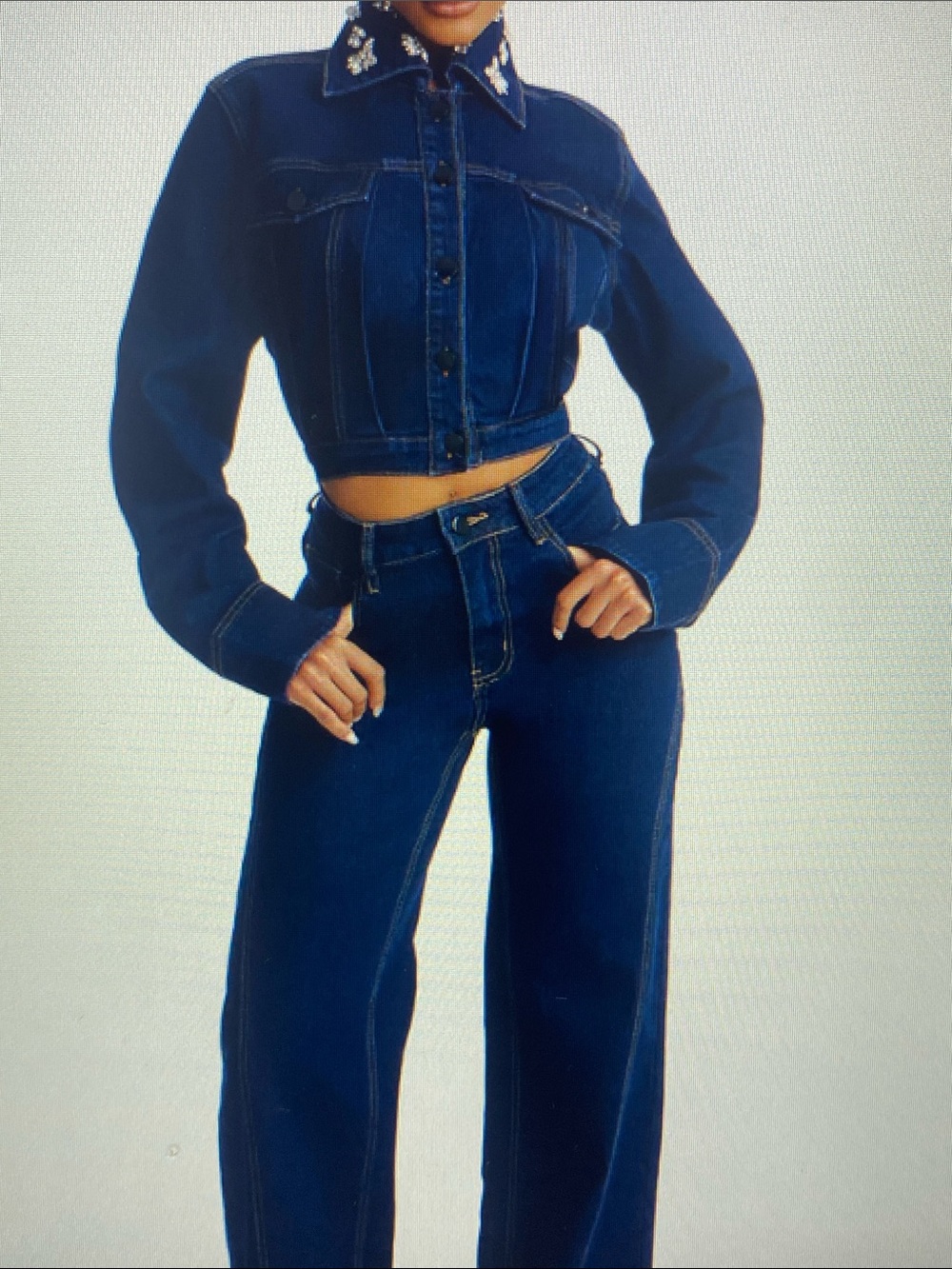 NWT Fashion Nova Fame and Fortune  Embellished Denim Jacket